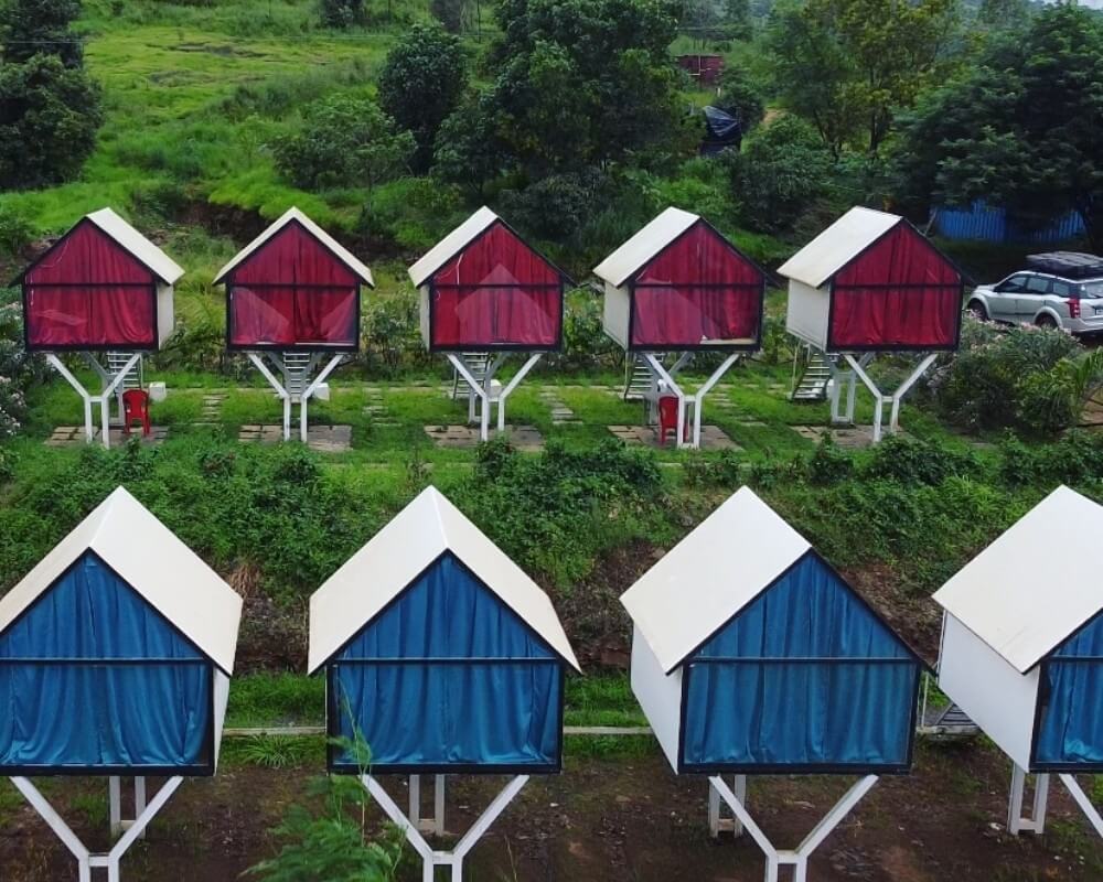 Interior of the elevated cottage